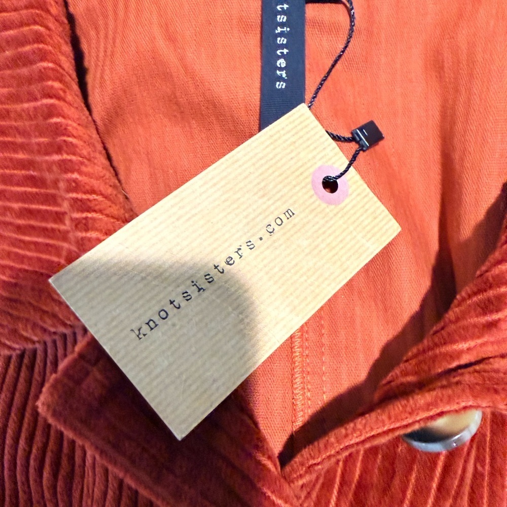 Anthropologie| Knot Sisters Corduroy Matching Set | Rust | Size Small - Picture 8 of 8